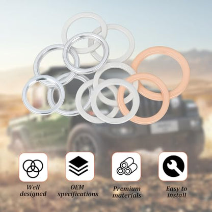 12PCS Differential Transfer Case Crush Washer Gasket Kit, OEM# 1215710010 9043024003 90430A0003 Vehicle Gaskets, Automotive Replacement Accessories, Compatible with RC350 LC500 LX450 - color: 12PCS