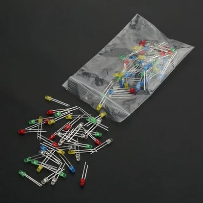 Generic Electronic Components Kit with 100 LEDs 600 Resistors 120 Electrolytic 300 Ceramic Capacitors 100 Diodes 170 Transistors Assortment Hobbyists Repair Shops