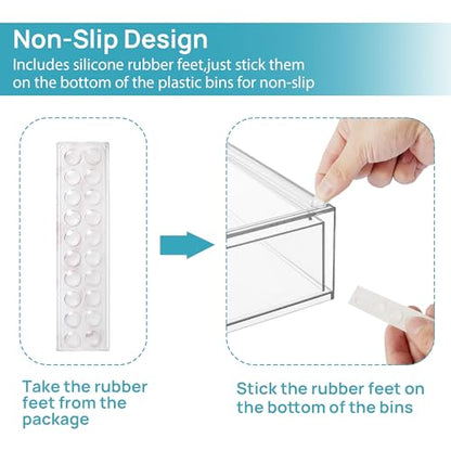 Vtopmart Clear Stackable Storage Drawers Set of 8, Plastic Organizer Bins - style: 4 Small+2 High+2 Wide