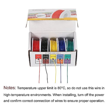 MECCANIXITY 30AWG Wire 30 Gauge Electrical Wire, PVC 1007 Stranded Wire Hook Up Wire Tinned Copper Wire 100m(328ft) 5 Colors for DIY Wiring Applications - size: 30AWG,328ft