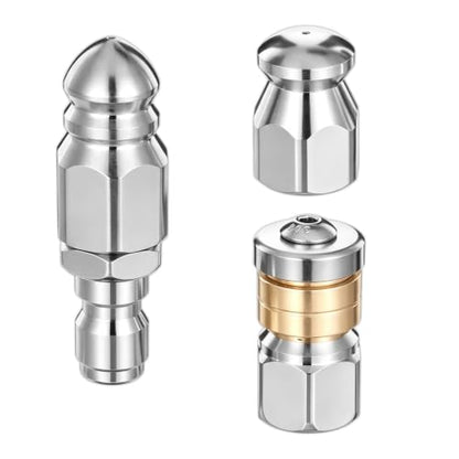 3Pcs Sewer Jetter Nozzle, Pressure Washer Sewer Jetter Nozzle Kit