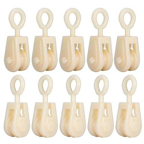 Plastic Pulley Mini Nylon for Wire Amateur Radio Loop Antennas, DIY School Pulley Frame Project, Small Light 10PCS - size: 10PCS Pulley with Plastic Hook
