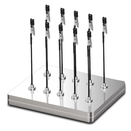 Metal Painting Stand Base Holder, 10 PCS Magnetic Bendable Alligator Clip - color: Silver, size: S