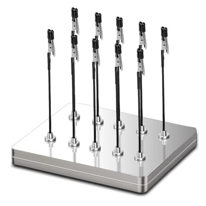 Metal Painting Stand Base Holder, 10 PCS Magnetic Bendable Alligator Clip - color: Silver, size: S