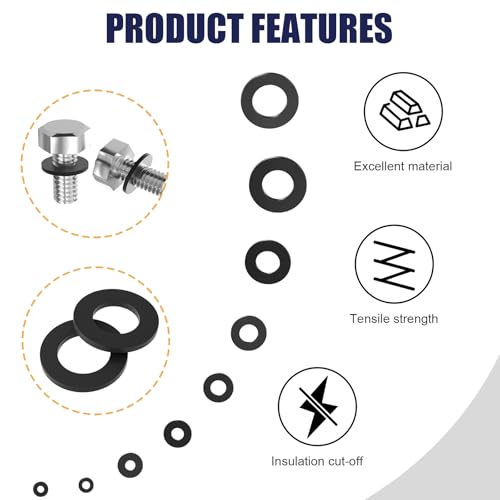 WEGOUP 900pcs Nylon Flat Washer Assortment Kit for Bolts & Screws (M2-M12)