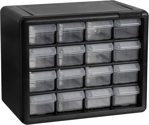 Akro-Mils 10116, 16 Drawer Plastic Parts Storage Hardware and Craft Cabinet, 10-1/2-Inch W x 6-1/2-Inch D x 8-1/2-Inch H, Black - color: Black, size: 16 Drawer, style: 1 Pack