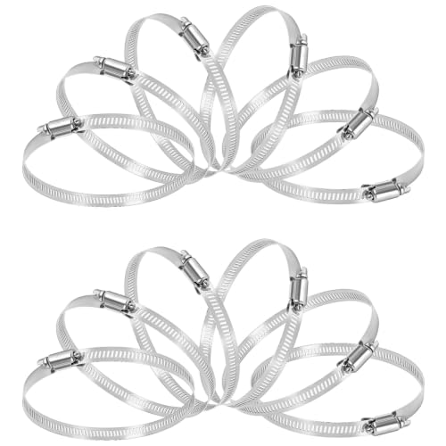 TICONN 4PCS Hose Clamps Set 304 Stainless Steel, 3"-4" Worm Gear - size: SAE #60 4PCS 3''~4"