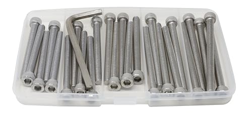 iexcell 25 Pcs M6 x 60/65/70/75/80mm Thread Pitch 1 mm Stainless Steel 304 Hex Socket Head Cap Screws Bolts Assortment Kit - size: M6 x 60/65/70/75/80mm