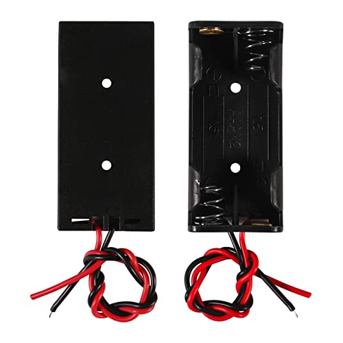 12pcs AAA Battery Holder 2 x 1.5V AAA Battery Holder Case Box AAA Battery Holder with Wires - color: 2 AAA Battery Holder