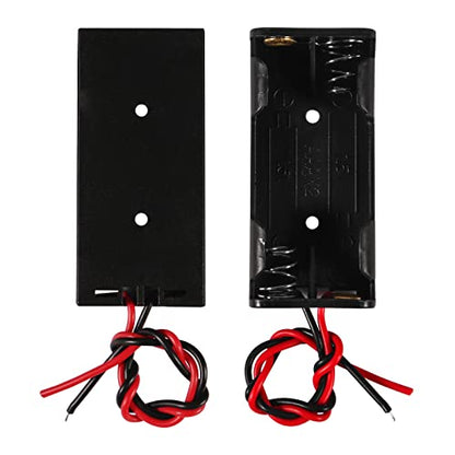 12pcs AAA Battery Holder 2 x 1.5V AAA Battery Holder Case Box AAA Battery Holder with Wires - color: 2 AAA Battery Holder