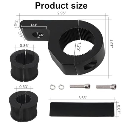 4 Pcs LED Light Bar Mounting Brackets, 0.75" 1" 1.25" Tube Clamp, Automotive Aluminum Mount Mounts for ATV UTV Roof Rack Bull Bar Fog Lights, Black - size: 4PCS 0.75“-1.25" Clamp Kit