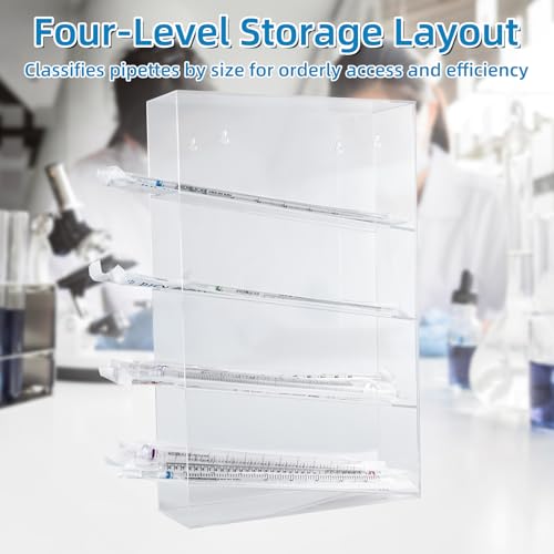 Serological Pipette Rack, Acrylic Pipette Holder, 12x4x19 Inch