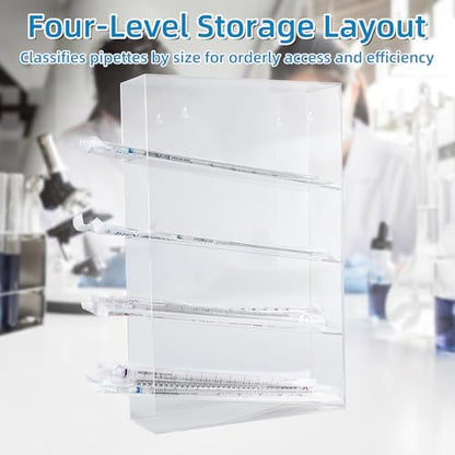 Serological Pipette Rack, Acrylic Pipette Holder, 12x4x19 Inch