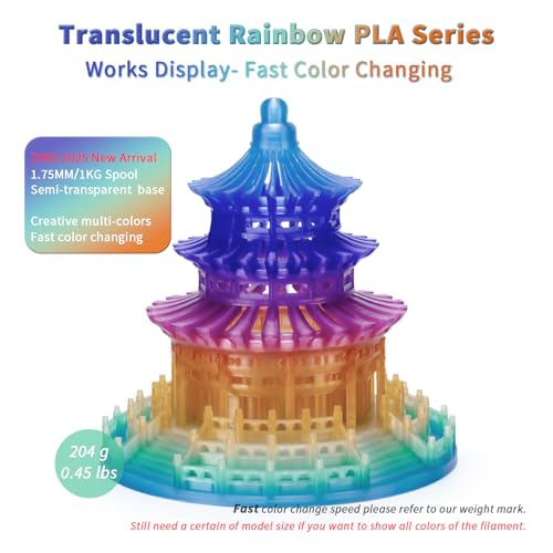 ZIRO Fast Color Change PLA, Transluent Filament 1.75mm, Crystal Prism - color: Cyrstal Prism