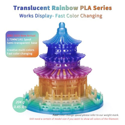 ZIRO Fast Color Change PLA, Transluent Filament 1.75mm, Crystal Prism - color: Cyrstal Prism