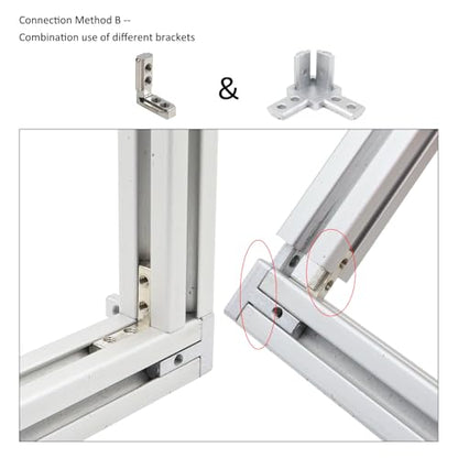 20 Pcs 1" x 1" Aluminum Extrusion Profiles 1010 Series L-Shape Interior Corner Connector Joint Bracket with Screws for 10x10 Aluminum Profile 1 Inch x 1 Inch Extrusion Profiles Rail - style: 20 sets internal bracket with m5
