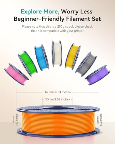SUNLU PLA+ 2.0 Filament 1.75mm, 250g Spool Bundle, 3D Printer Filament - color: Pla Bundle-250gx8-2230102