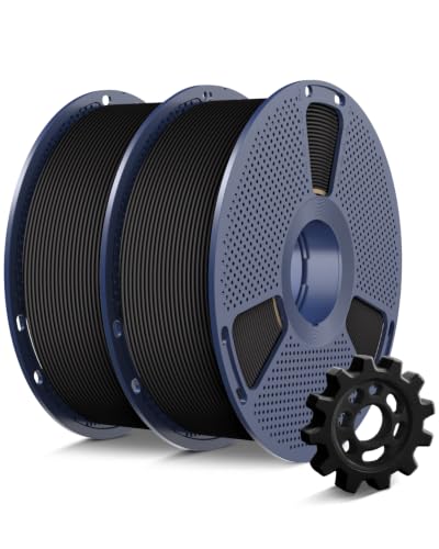 SUNLU High Speed PETG Filament 1.75mm, Black, 2kg Total, 2 Pack - color: 2kg Black+black, size: 2KG