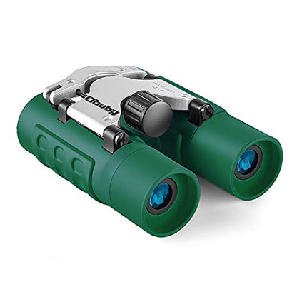 Real Binoculars for Kids Gifts for 3-12 Years Boys Girls 8x21 High-Resolution Optics Compact Toy Binocular for Bird Watching,Travel, Camping - color: Green
