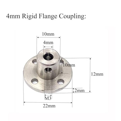 6 Pcs 4mm Rigid Flange Couplings,Rigid Guide Steel Model Coupler Accessory with Hex Wrench and Locking Screws for Various DIY Project RC Model Motors - size: 4mm