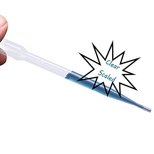 300PCS 1ml Disposable Plastic Clear Liquid Dropper Transfer Pipette Eye Droppers,Volumetric Pipettes,Essential Oils Pipettes (Pack of 4) - size: 1ml (Pack of 4)