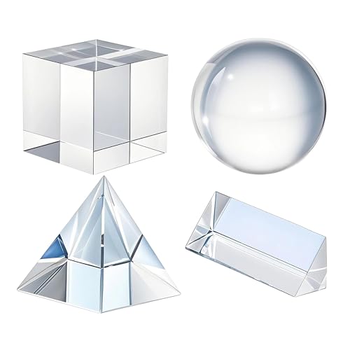 QFkris 4 Pack K9 Optical Crystal Photography Prism Set for Teaching