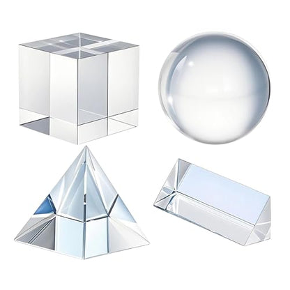 QFkris 4 Pack K9 Optical Crystal Photography Prism Set for Teaching
