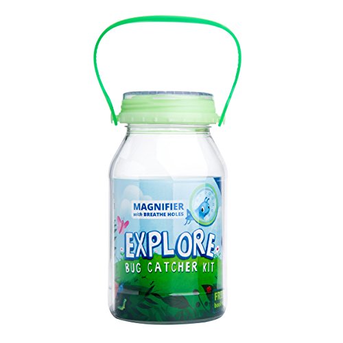 reCAP Kids Explore Plastic Mason Jar Bug Catcher Habitat Kit, Made in the USA, BPA-Free
