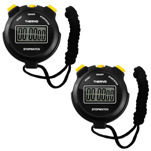 2 Pack Digital Simple Silent Stopwatch Timer: Basic Stopwatch Only