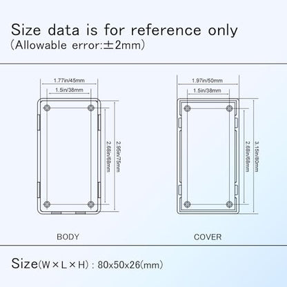 Project Box 8 Pieces Electrical Box Small Junction Box ABS Plastic Enclosure Power Electronic Case White 3.15" x 1.97" x 1.02"(80 x 50x 26mm) - color: White, size: 3.15" x 1.97" x 1.02"