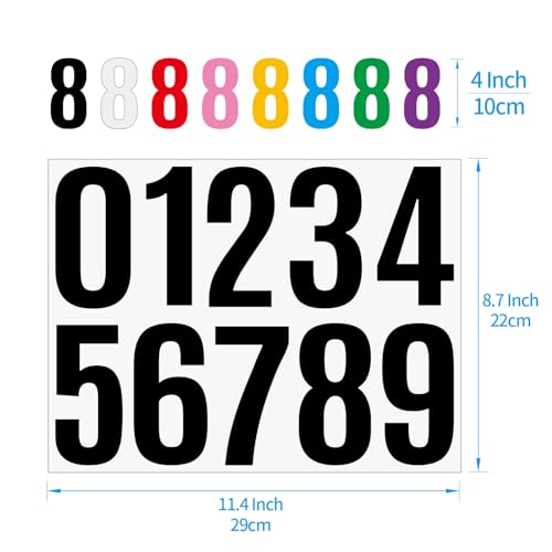 4 Inch Storage Bin Number Stickers Waterproof Vinyl Labels – 6 Sheets Self Adhesive 0-9 Decals for Classroom Organization, Office Supplies, Mailbox Address, Home Sorting (Blue) - color: blue