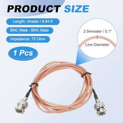 MECCANIXITY 9.84FT 3G-SDI Cable, BNC HD-SDI Cable 75 Ohm RG179, Orange - size: 9.84 FT