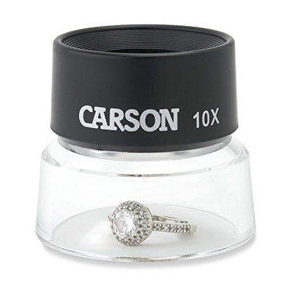 Carson LumiLoupe 10x Power Pre-Focused Stand Magnifier - Set of 10 (LL-10MU),Black/Clear - size: Pack of 10