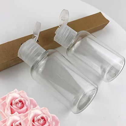 MOUYAT 110 Pack 1oz Clear Plastic Flip Cap Bottles, 30ml Empty Squeeze Travel Bottles with Flip Cap, Mini Refillable Travel Size Sample Containers for Lotion, Cream and Toiletries