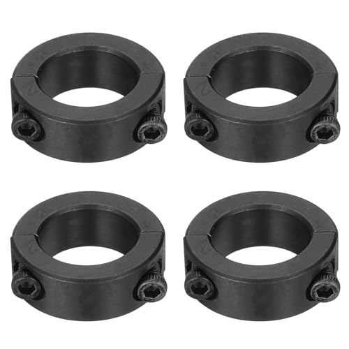 uxcell 4pcs Double Split Shaft Collars 14mm Bore, Two-Piece Clamping Collar 22mm OD 8mm Thickness Carbon Steel Lock Collar Clamp with Set Screws (Black Oxide) - size: 14mm x 22mm x 8mm
