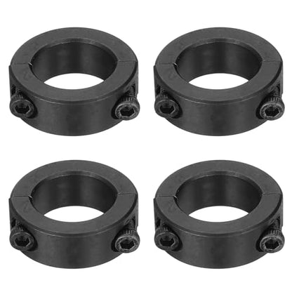 uxcell 4pcs Double Split Shaft Collars 14mm Bore, Two-Piece Clamping Collar 22mm OD 8mm Thickness Carbon Steel Lock Collar Clamp with Set Screws (Black Oxide) - size: 14mm x 22mm x 8mm
