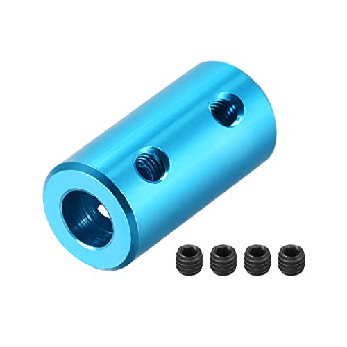 uxcell 1/8 Inch to 5mm Bore Rigid Coupling Set Screw L20XD10 Aluminum Alloy,Shaft Coupler Connector,Motor Accessories,Light Blue,2pcs - size: 3.17mm to 5mm