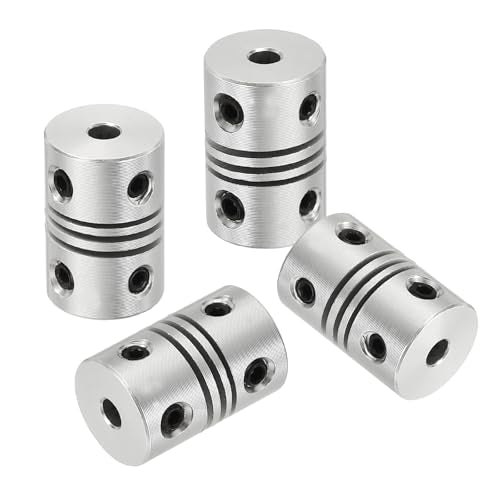 uxcell 4Pcs Flexible Couplings 3mm to 3mm Aluminum Alloy Joint Connector - size: 3mm to 3mm, style: D12 x L18mm