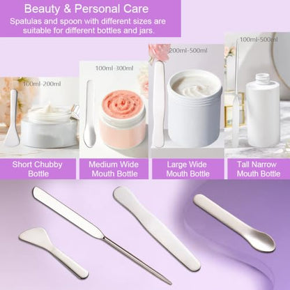 Mini Makeup Cosmetic Spatula Set, 304 Stainless Steel, 4PCS