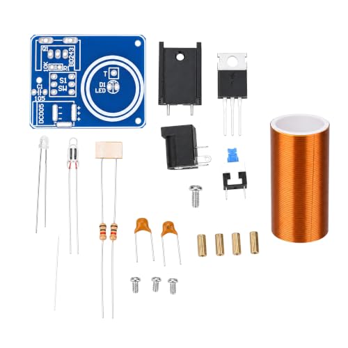 Plasma arc Generator kit, high Efficiency DIY Electronic Coil with PCB Mounted Components for Student Science Experiments and Educational Projects 12V DC Power Supply