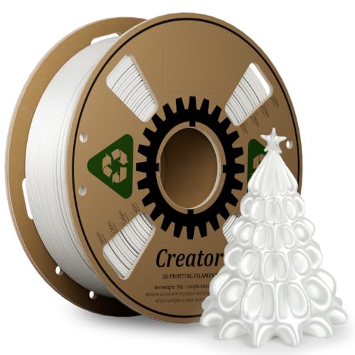 Creator Silk PLA White Filament 1.75mm +/- 0.02mm, Shiny and Glossy, Silk Texture, Color Changing 3D Printing Filament 1kg Spool - color: Silk White