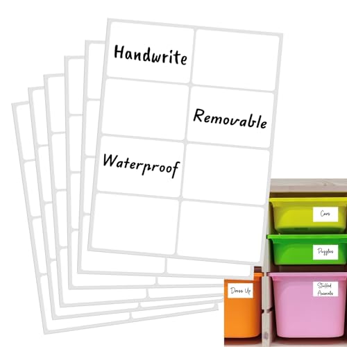 Removable Label Stickers for Organizing -200PCS 3 x 2 inch Waterproof White Handwrite Blank Labels, Classroom, Office & Home Organization for Storage Bins, Moving, Folders, Freeze Food - size: Organizing Labels 200pcs (3" x 2")