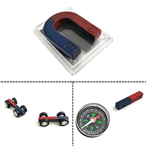 EUDAX Labs Junior Science Magnet Set for Education Science Experiment Tools Icluding Bar/Ring/Horseshoe/Compass Magnets (Pack of 2) - size: 1.97 inches (Pack of 2)