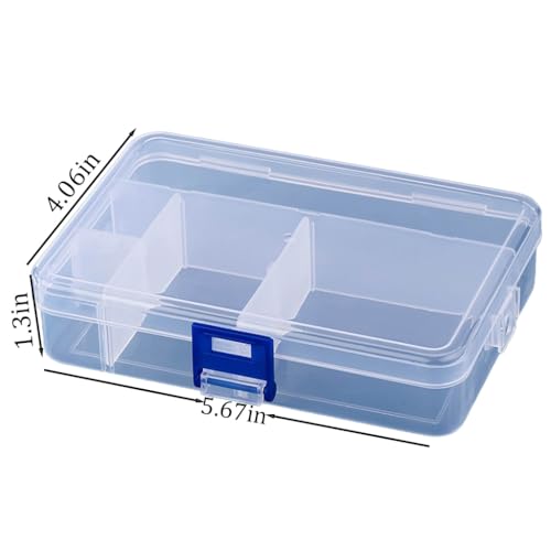 3pcs Clear Storage Small Parts Organizer Box Storage Bin With Dividers Multi Compartment for Beads Art DIY Tackle Box Organizer (5 - compartment sewing box) - color: 5 - compartment sewing box