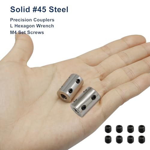 6mm to 6mm Bore Rigid Shaft Coupler, Shaft Coupling Connector - size: 6mm to 6mm