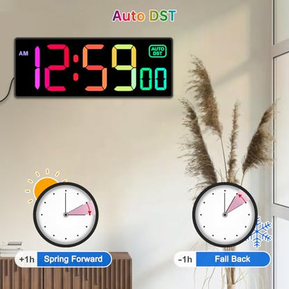 Soobest Digital Wall Clock, Remote Control Electric Timer Seconds for Gym - color: 10.2“ Multicolor