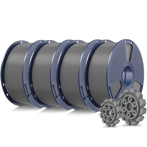 SUNLU PLA+2.0 3D Printer Filament, Grey, 4-Pack (4KG) - color: 1kg*4 Grey+grey+grey+grey, size: 4kg