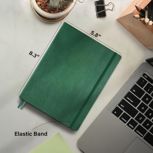 Plexon Graph Paper Notebook, Notebook Journal 160 Pages, Graph Notebook Medium 5.7 inches x 8 inches, 120 GSM Thick Paper, Emerald Green, Hardcover - color: Green, style: Graph