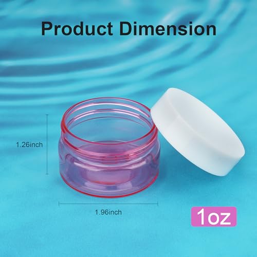 Cosywell Travel Jars Containers 1oz 4 Pieces Plastic Cream Jars, Pink - color: F-1oz Pink