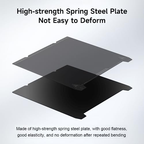 Creality Official K1 Max Build Plate PEI Sheet, 315x310mm Smooth Removable Flexible Spring Surface Excellent Heat Resistance Heated for Ender 3 S1 Plus/K1 Max/Ender 3 V3 Plus(Without Magnetic Base) - color: PEI Smooth Black, size: K1 Max/Ender 3 V3 Plus/K
